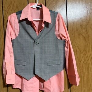 George Coral Shirt with Gray Accent